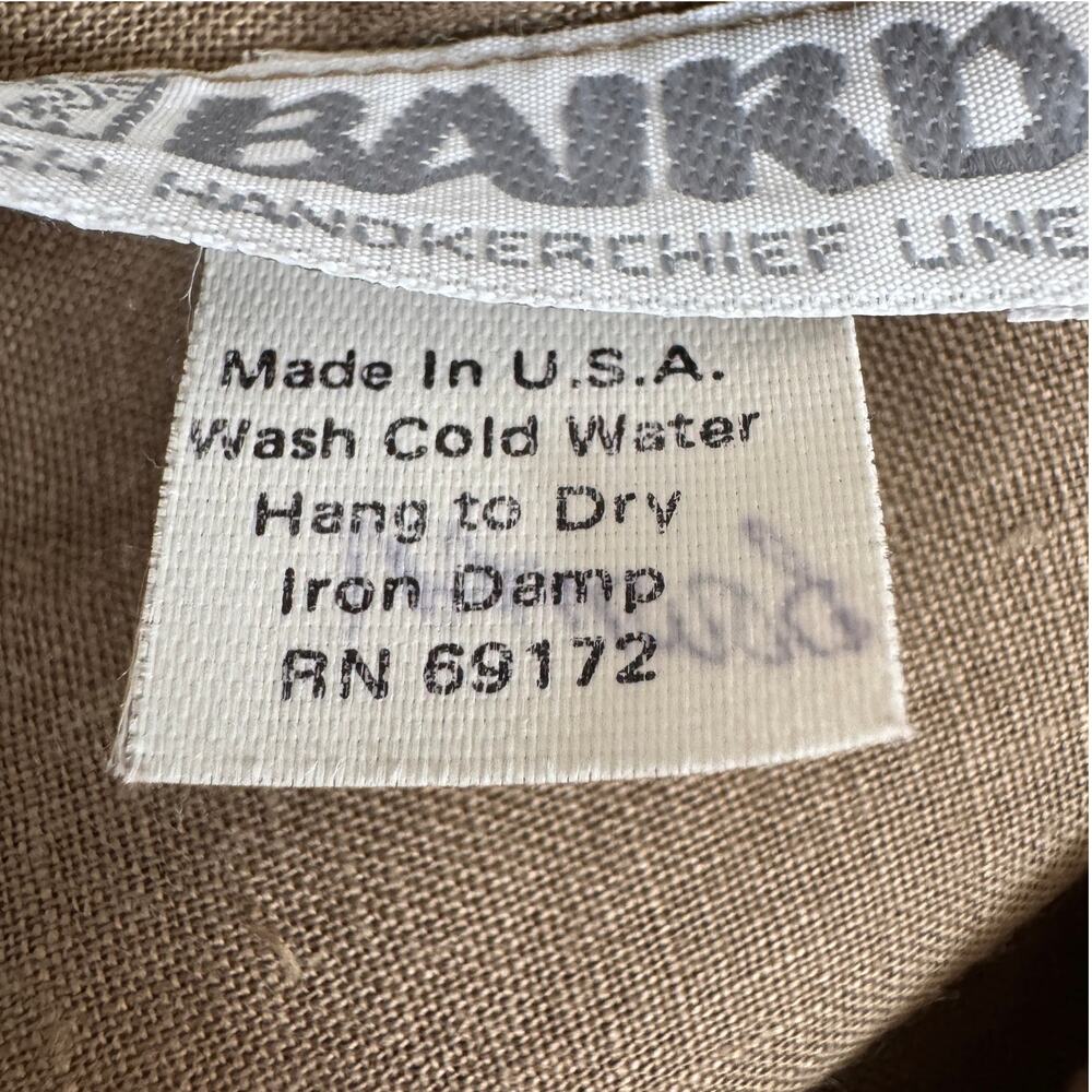 T AND N MIAMI Top Womens S Khaki 100% Baird Irish Handkerchief Linen Tunic VTG - Picture 11 of 11